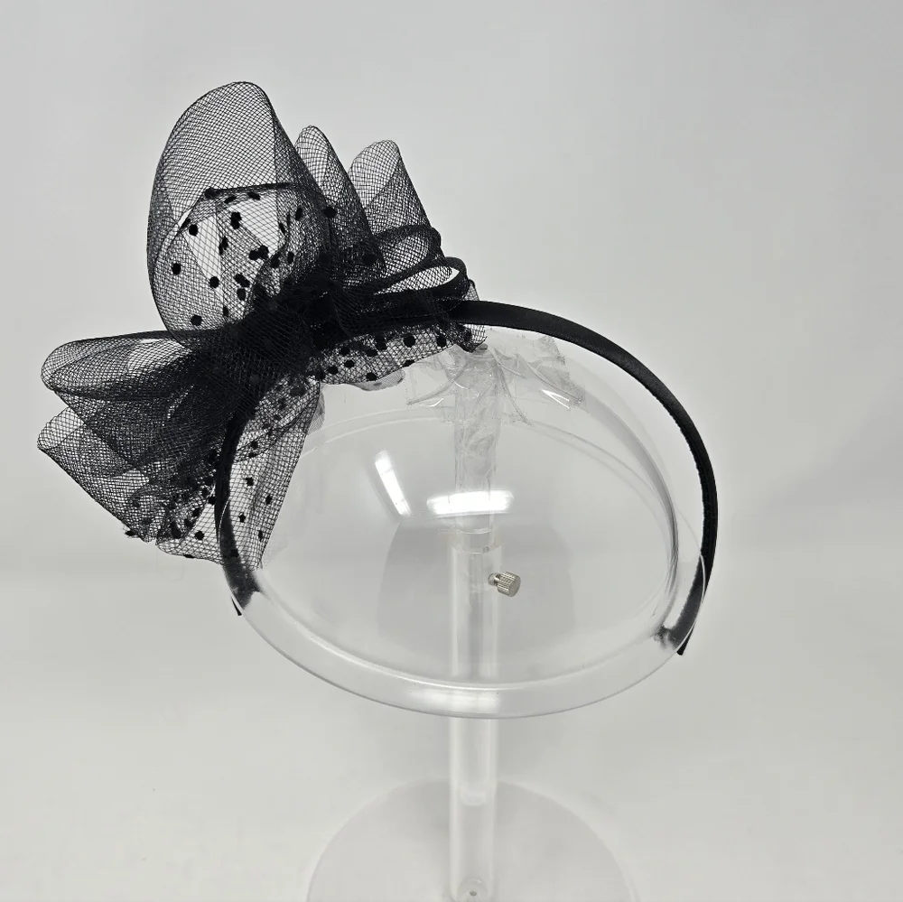 HANDMADE SET OF 4 BLACK FASCINATOR HEADBAND HAIR ACCESSORY BACHELORETTE WOMEN OS